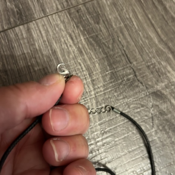 Jesus Pendant Black Necklace Cord Love 1 Cor 16:14 back Jesus Fish Front - Picture 9 of 11